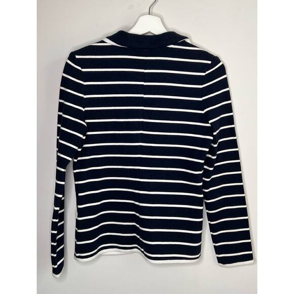 Pendleton Double Knit Single Breasted Blazer Striped Navy Women's Petite Small - Picture 3 of 8